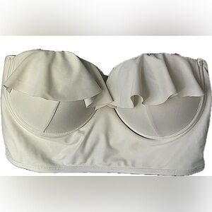 Ruffle Cream Swim Top